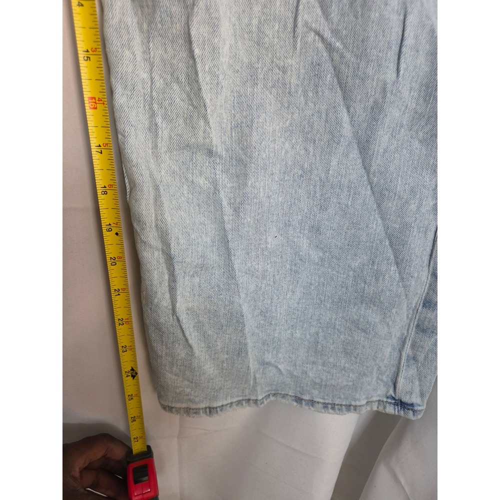 American Eagle Super High Rise Baggy Wide Leg Jeans Light Wash Distressed Blue - Picture 7 of 9